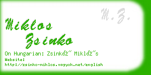 miklos zsinko business card